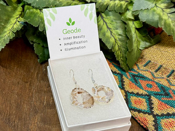 Natural Geode Crystal Earrings