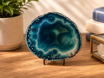 Natural Stone Agate Slice & Stand