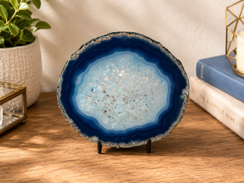 Natural Stone Agate Slice & Stand