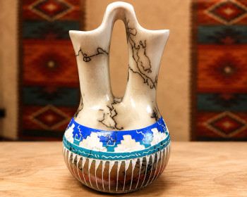 Navajo Rainbow Horsehair Wedding Vase