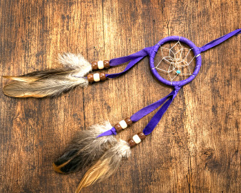 Navajo Indian Dreamcatcher 2" -Purple