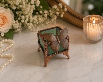 Copper Fairy Ring Box -Butterfly
