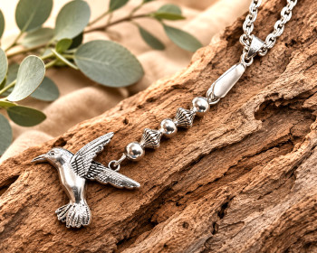 Humming Bird Navajo Silver Chain & Pendant