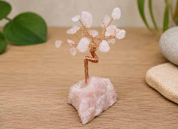 Crystal Gemstone Banzai Tree -Rose Quartz