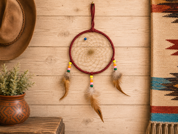Navajo Dream Catcher 6" -Burgundy