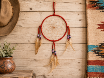 Navajo Dream Catcher 6" -Red