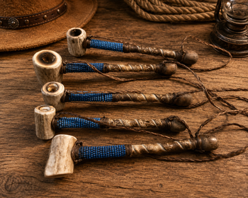 Navajo Beaded Antler Pipe -Turquoise