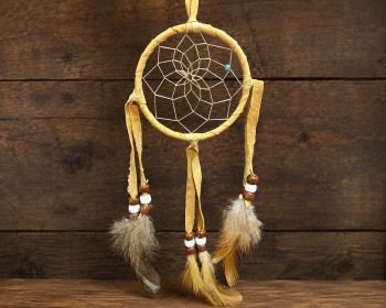 Native American Dreamcatcher 3" - Gold