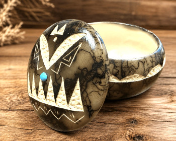 Native American Horsehair Pottery Box