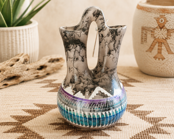 Navajo Rainbow Horsehair Wedding Vase