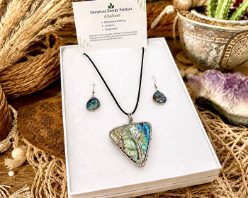Abalone Pendant and Earring Set -Tree of Life
