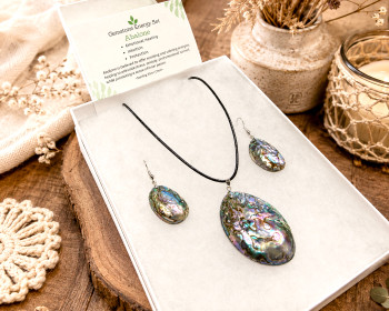 Abalone Pendant and Earring Set