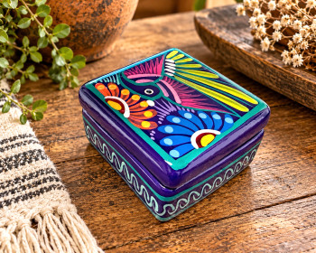 Traditional Hand Painted Clay Box