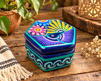 Traditional Hand Painted Clay Box