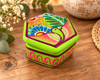 Traditional Hand Painted Clay Box