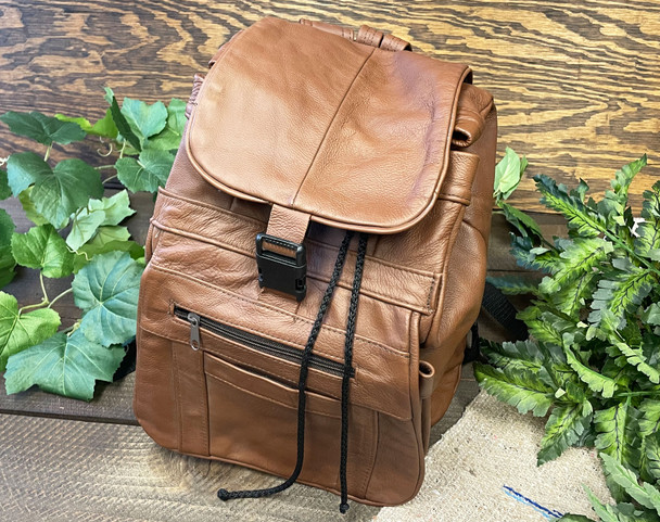 Brown Leather Backpack