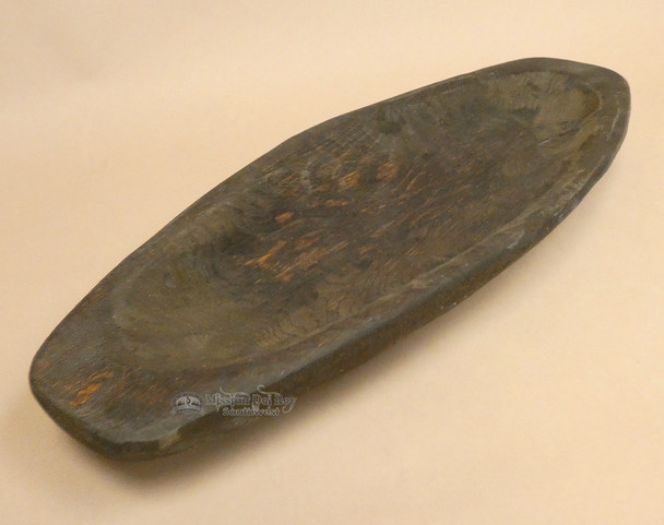 Stained Rustic Wooden Bowl - Boat