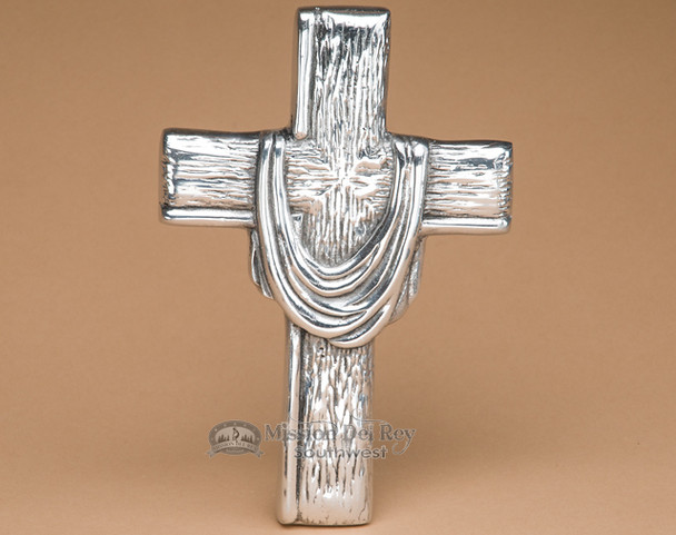 Rustic Southwest Pewter Cross 7" -Draped (c43)