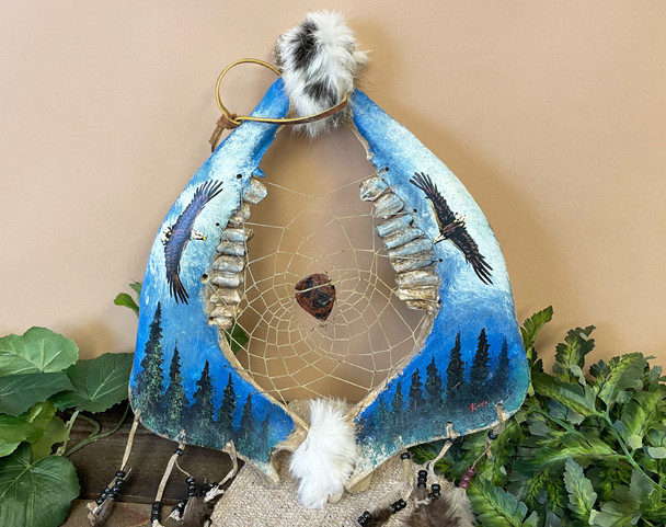 Tarahumara Jaw Bone Dreamcatcher -Eagles