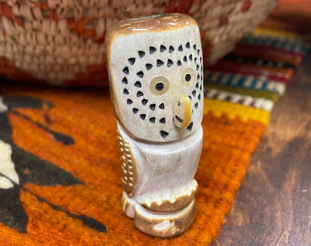 Zuni Fetish フクロウ Zuni Indian Polished Stone Fetish Owl - Mission Del Rey Southwest LLC