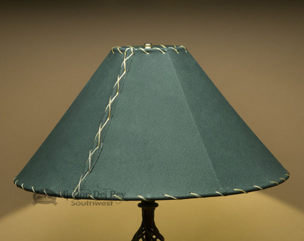 Western Leather Lamp Shade - 20" Green Pig Skin