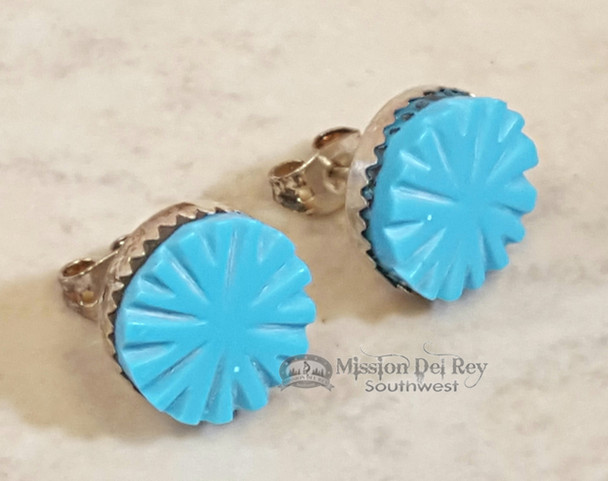 Turquoise & Sterling Earrings -Zuni