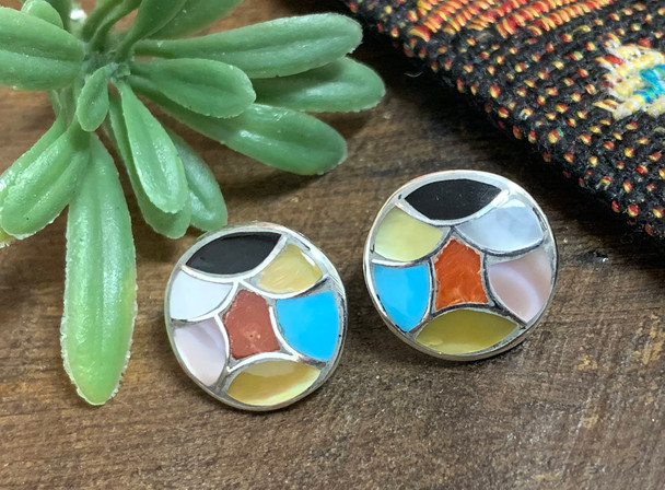 Zuni Native American Silver Earrings