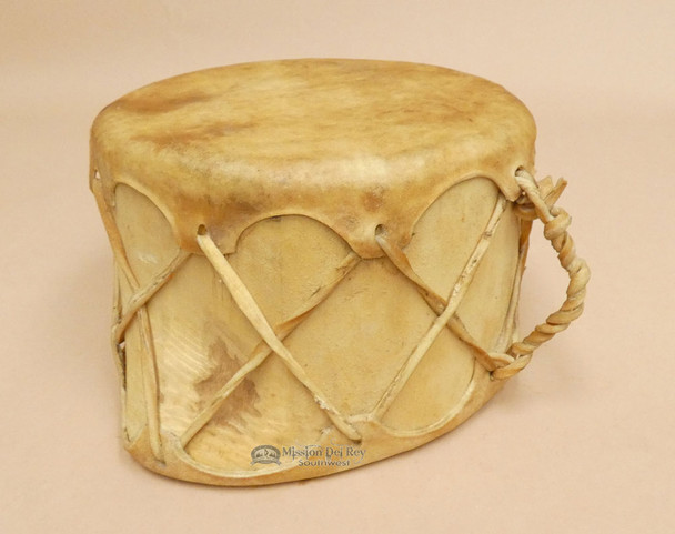 Rustic Rawhide Log Drum