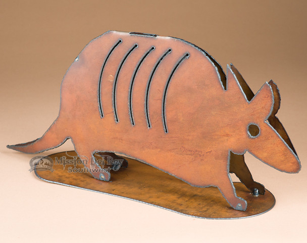 Rustic Western Metal Art 15x7" -Armadillo