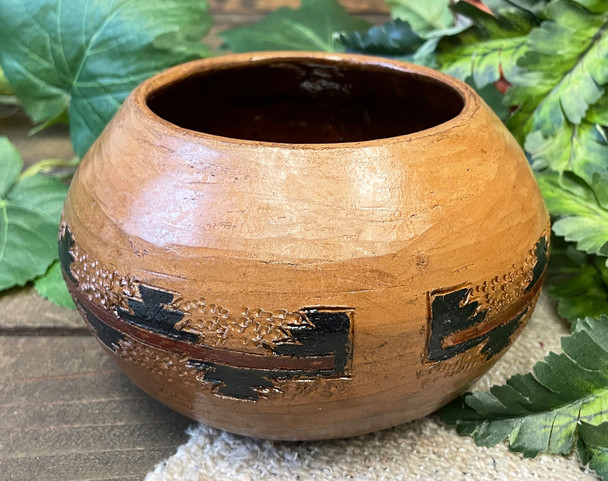 Etched Navajo Pottery Vase