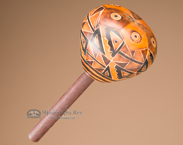 Decorated Andean Gourd Rattle