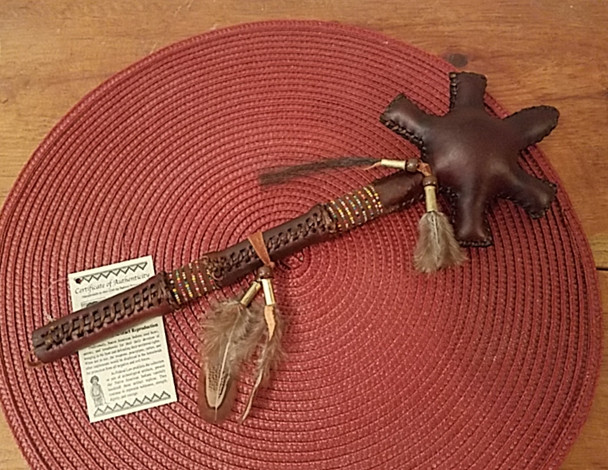 Native American Rawhide Rattle - Turtle