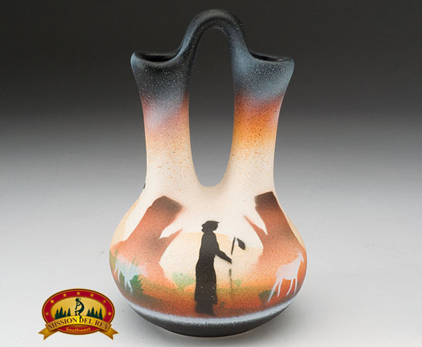 Native American Navajo Wedding Vase 5" -Monuments (v205)