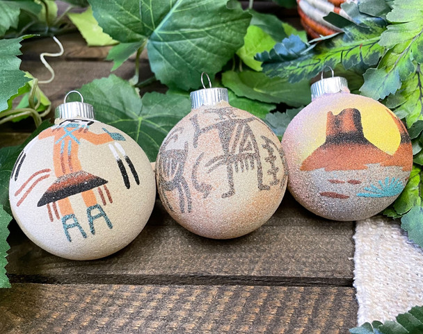 Navajo Sand Painted Ornament Set