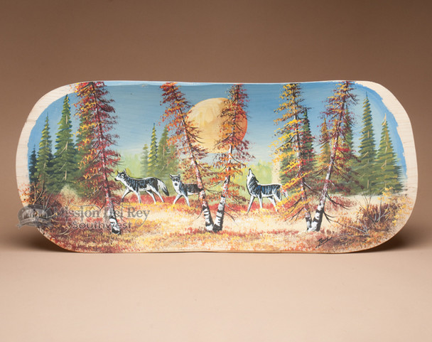 Hand Painted Wilderness Scene - Wolf Pack