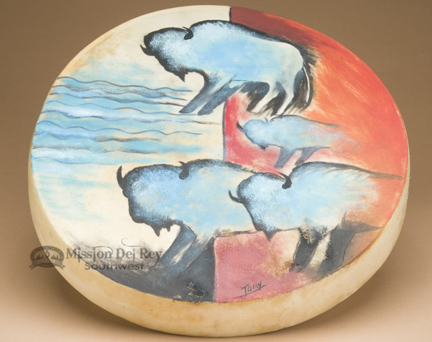 Painted Tarahumara Rawhide Hand Drum