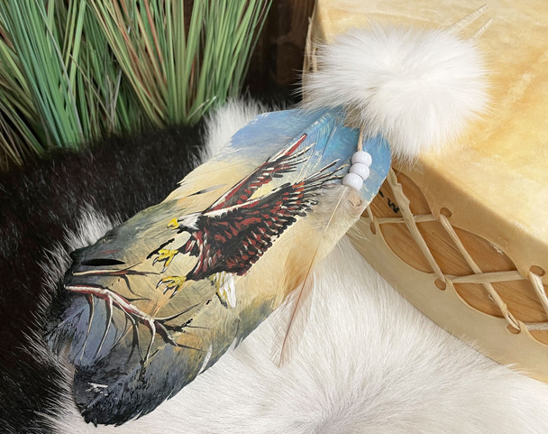 Native American Style Painted Feathers -Soaring Eagle