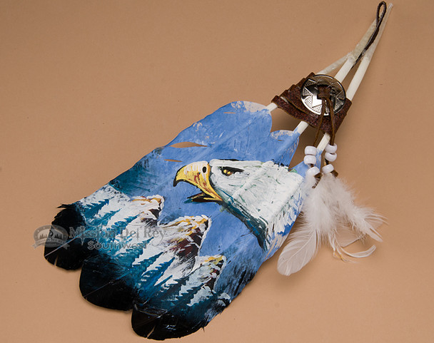 Native American Style Painted Feathers -Eagle Head (f14)