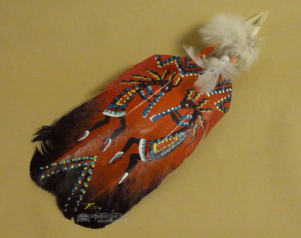 Native American Style Painted Feathers -Kokopellis