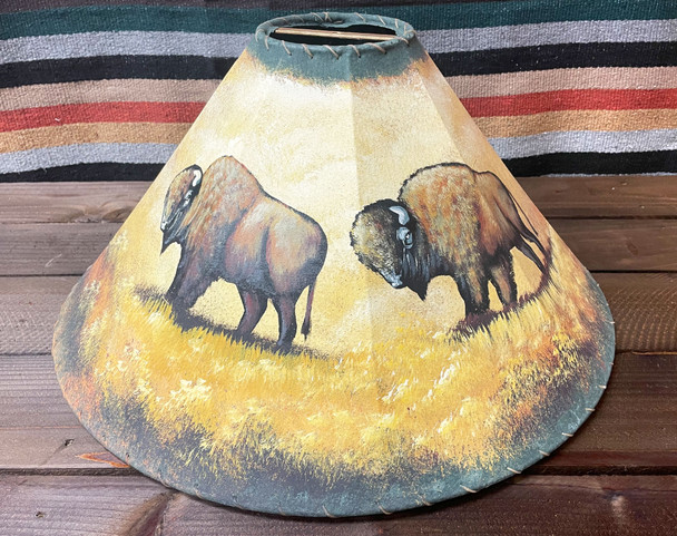 Painted Leather Lampshade 22" -Buffalo
