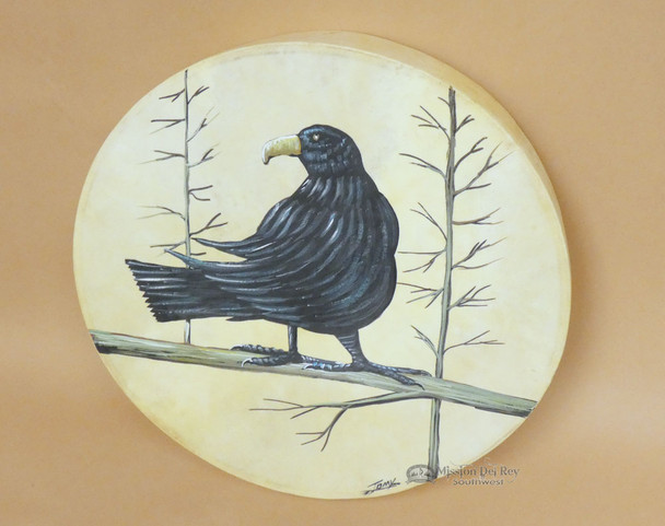 Tarahumara Hand Painted Drum -Crow