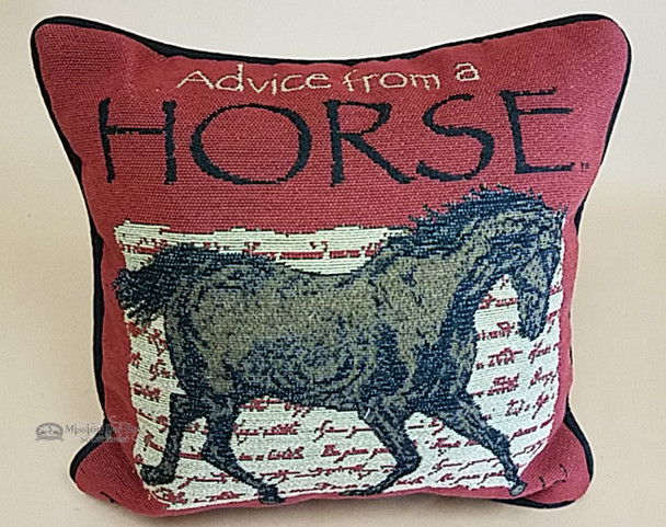 Rustic Word of Advice Pillow 12x8 -Horse