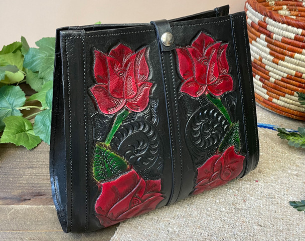 Hand Tooled Cowhide Leather Purse