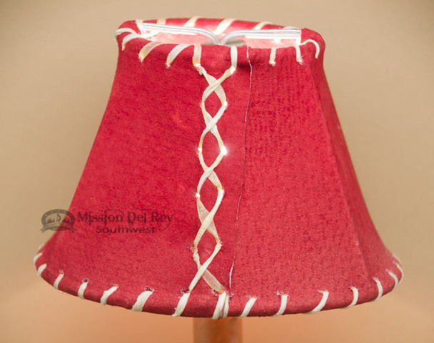 6" Red Leather Chandelier Shade