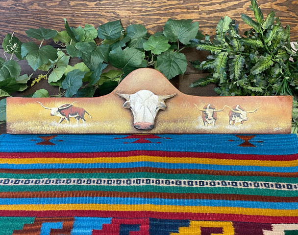 Painted Wall Rug Hanger -Steer