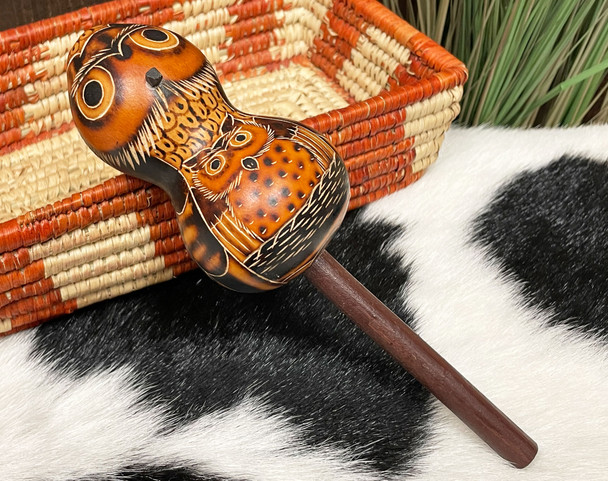 Hand Carved Andean Owl Rattle