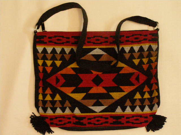 Southwest Style Flat Bottom Chevron Purse -Sunset