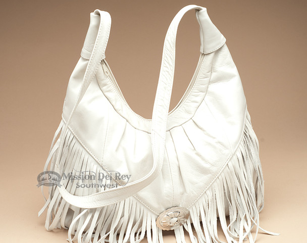 Fringed Southwest Leather Concho Purse