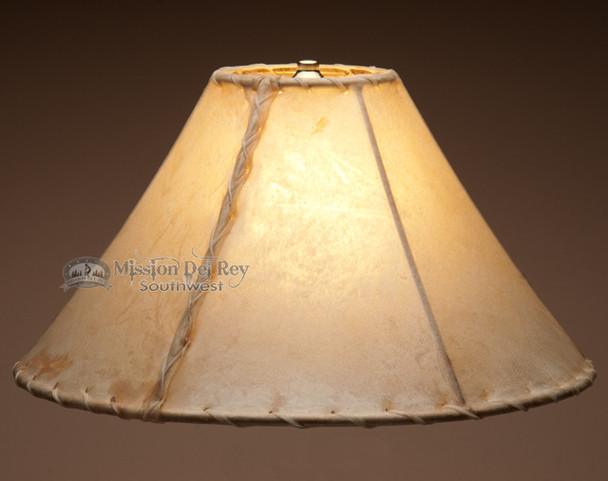 Southwestern light rawhide lamp shade. 16"