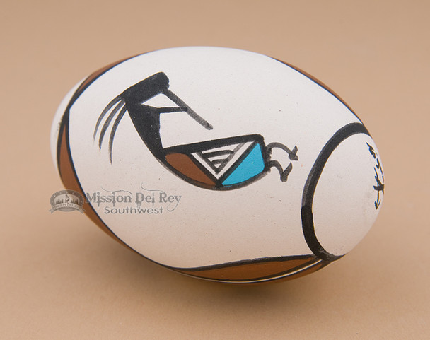 Tigua Hand Painted Pottery - Kokopelli Egg